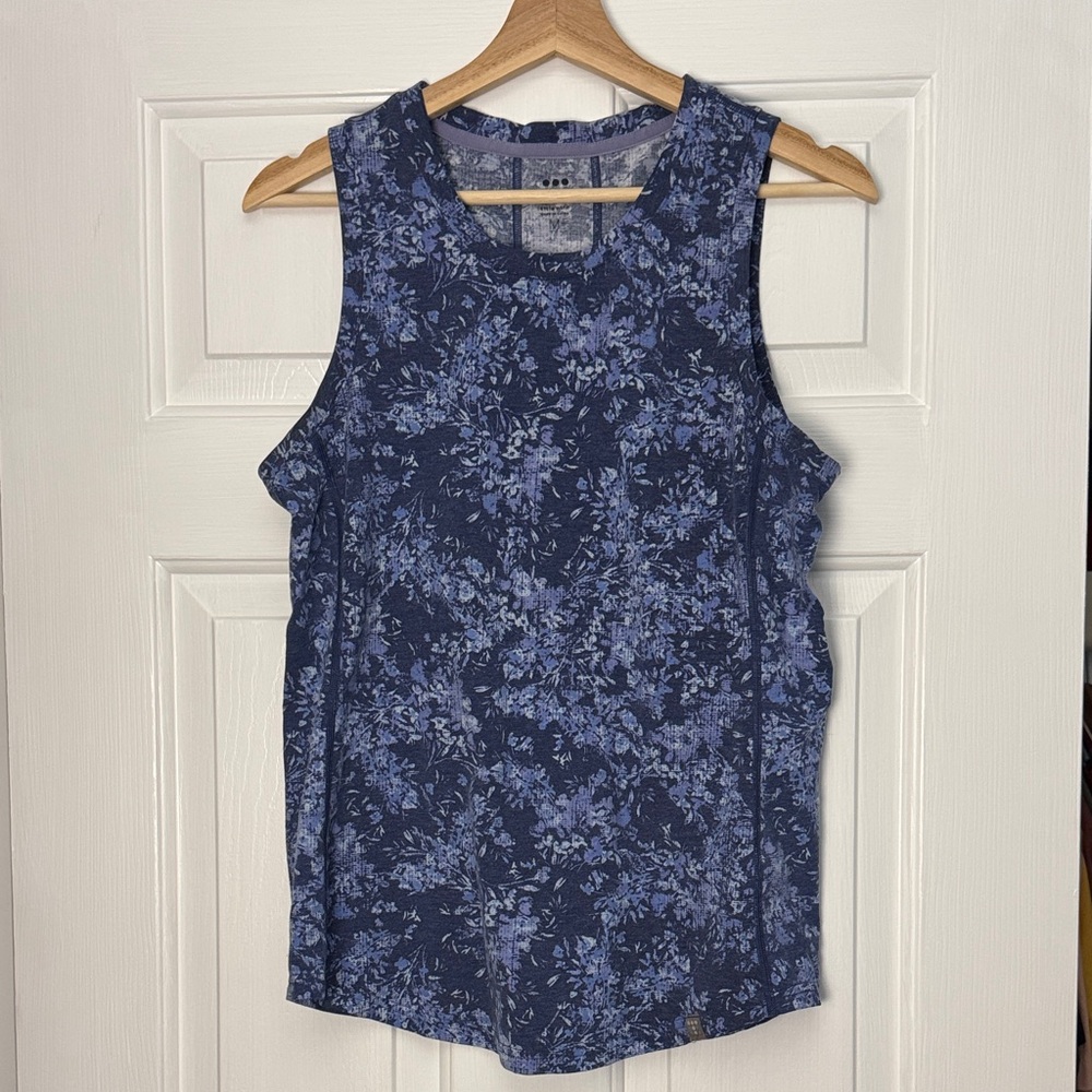 Title Nine Blue Floral Tank Top